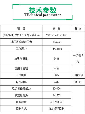 垂直侧翻式垃圾收集站 垃圾压缩站价位 垃圾处理设备参数